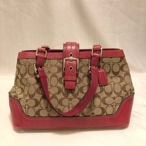 Coach Pink Signature Logo Shoulder Bag